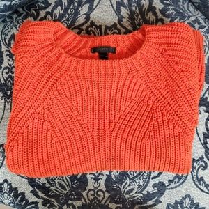 Orange J. Crew knit sweater